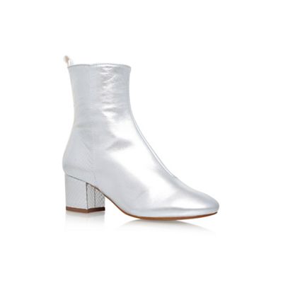 KG Kurt Geiger Silver 'Snooze' mid heel ankle boots